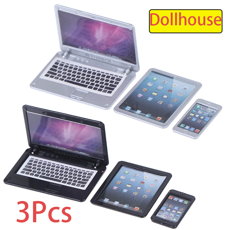 Diy Electronics Housing - 3 szt./zestaw 1:6 Miniaturowy laptop, telefon,