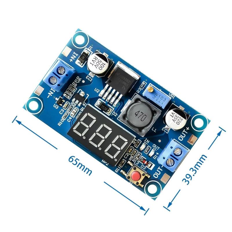Diy Electronics - Moduł zasilacza LM2596 z wyświetlaczem, 3A,