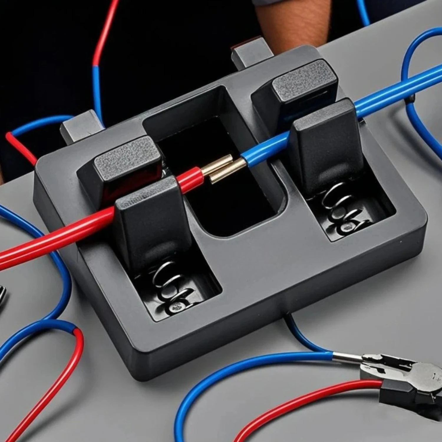 Diy Electronics Location - Podwójny pozycjoner do lutowania przewodów, sprężynowy
